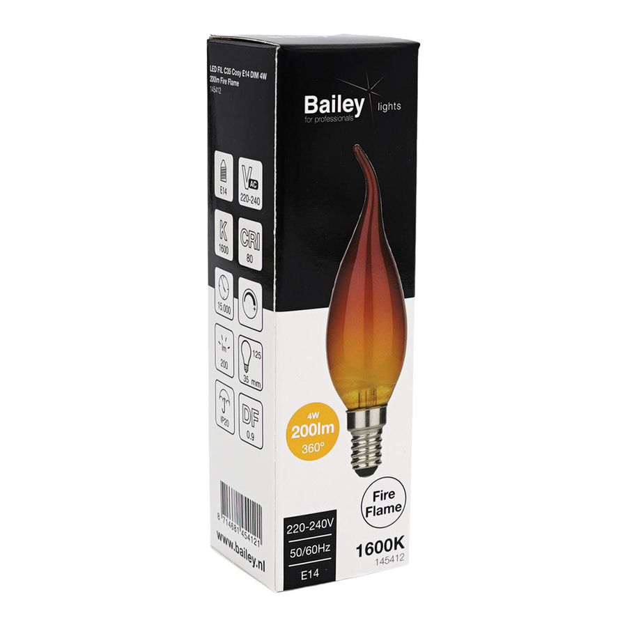 LED-lamp C35 Cosy FF FIL E14 DIM 4W 200lm Fire Flame