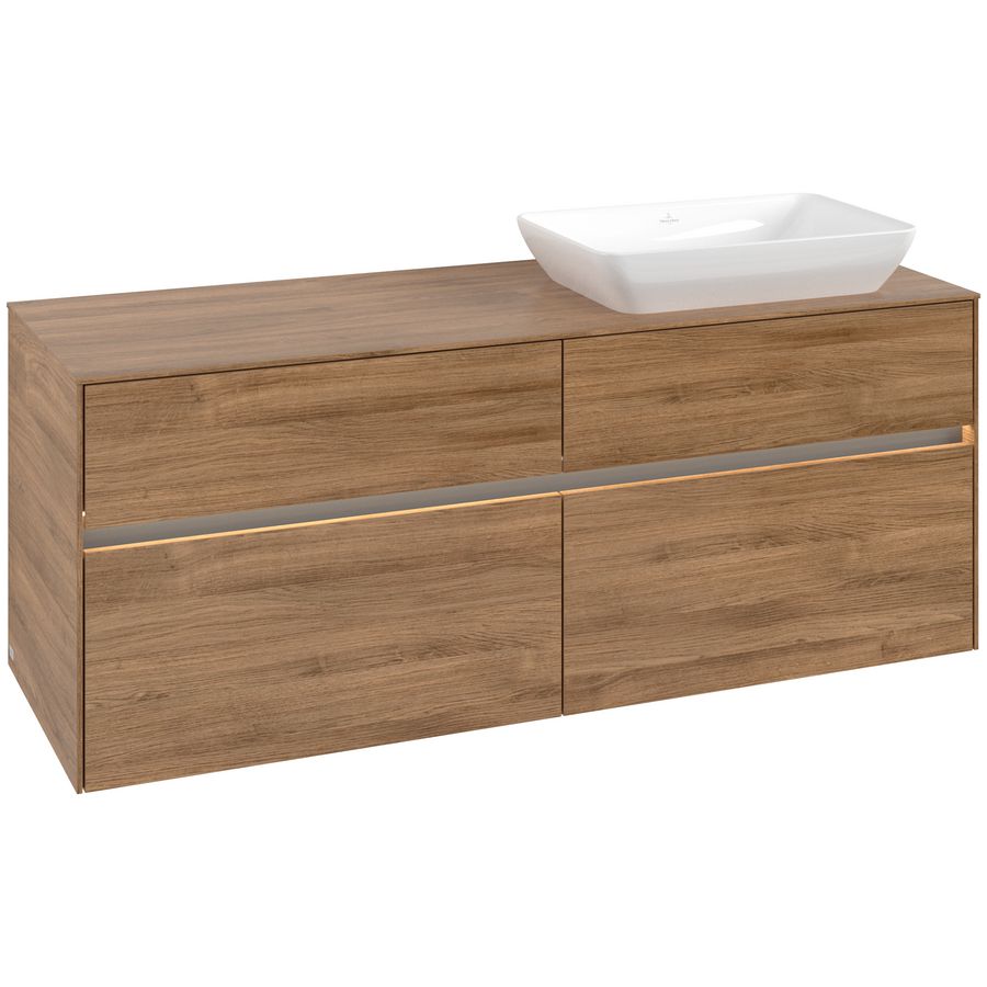 Wastafelonderkast Collaro 1400x548x500mm Oak.Kans C118B0RH