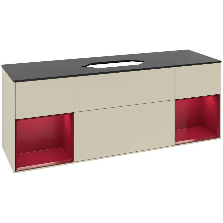 Wastafelonderkast Finion 1600x603x501mm S.Grey Matt Lacquer F742HBHJ