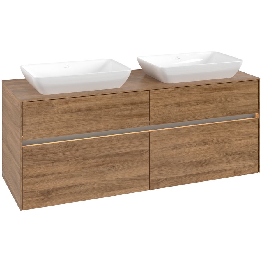 Wastafelonderkast Collaro 1400x548x500mm Oak.Kans C119B0RH