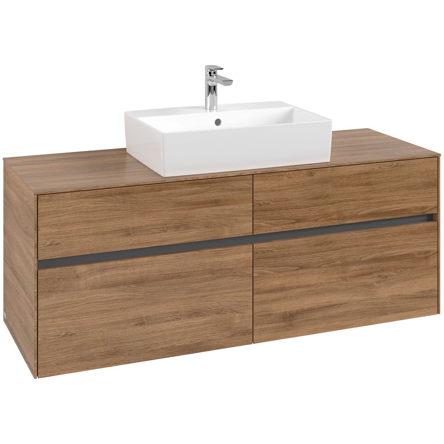 Wastafelonderkast Collaro 1400x548x500mm Oak.Kans C13100RH