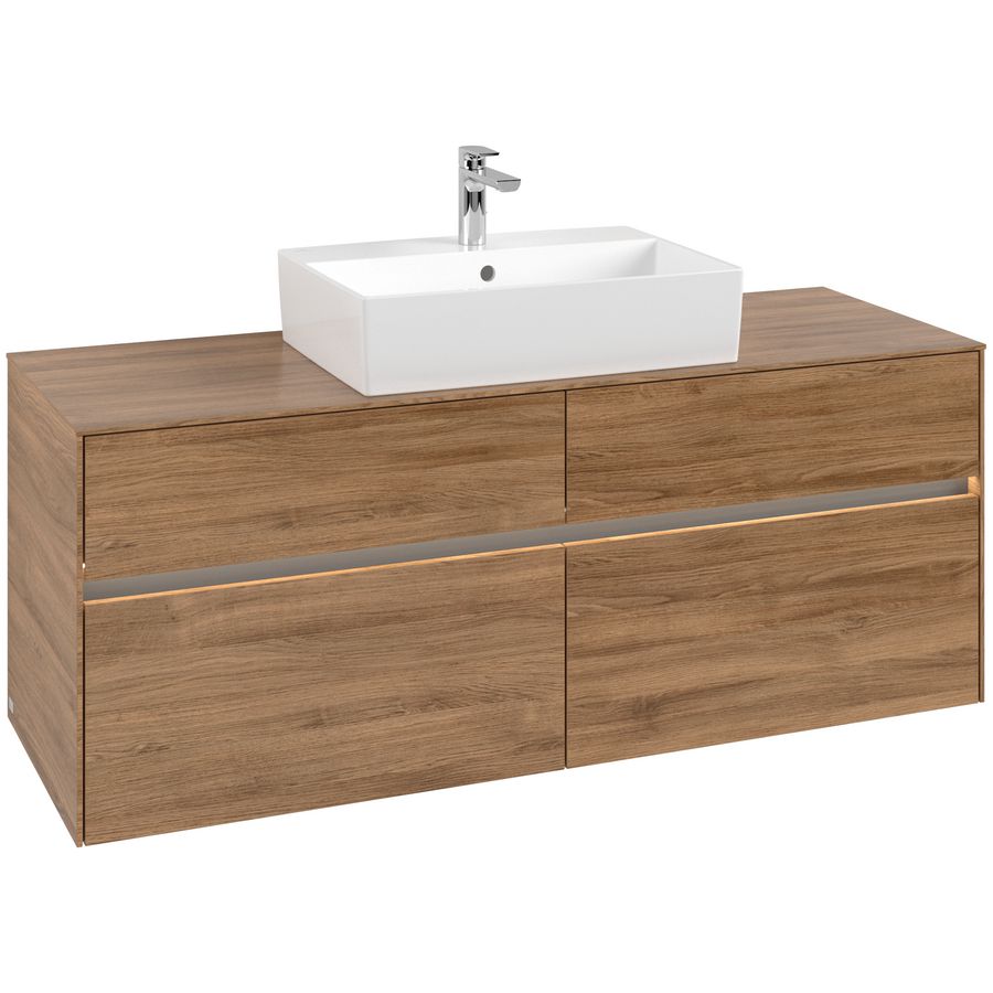 Wastafelonderkast Collaro 1400x548x500mm Oak.Kans C131B0RH