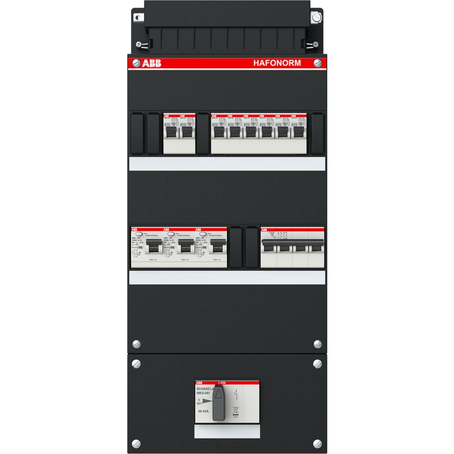 Groepenkast 8x achter 3x30mA HS+D 3-fasen 1SPF006905F1754