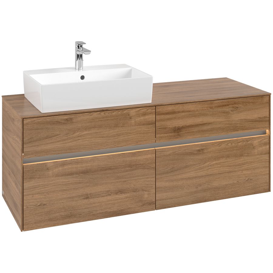 Wastafelonderkast Collaro 1400x548x500mm Oak.Kans C132B0RH