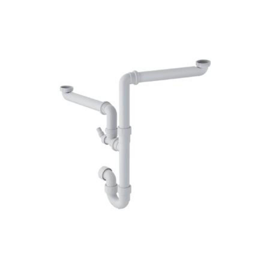 Sifon PP wit 1.1/2"x40mm tbv 2xspoelbak