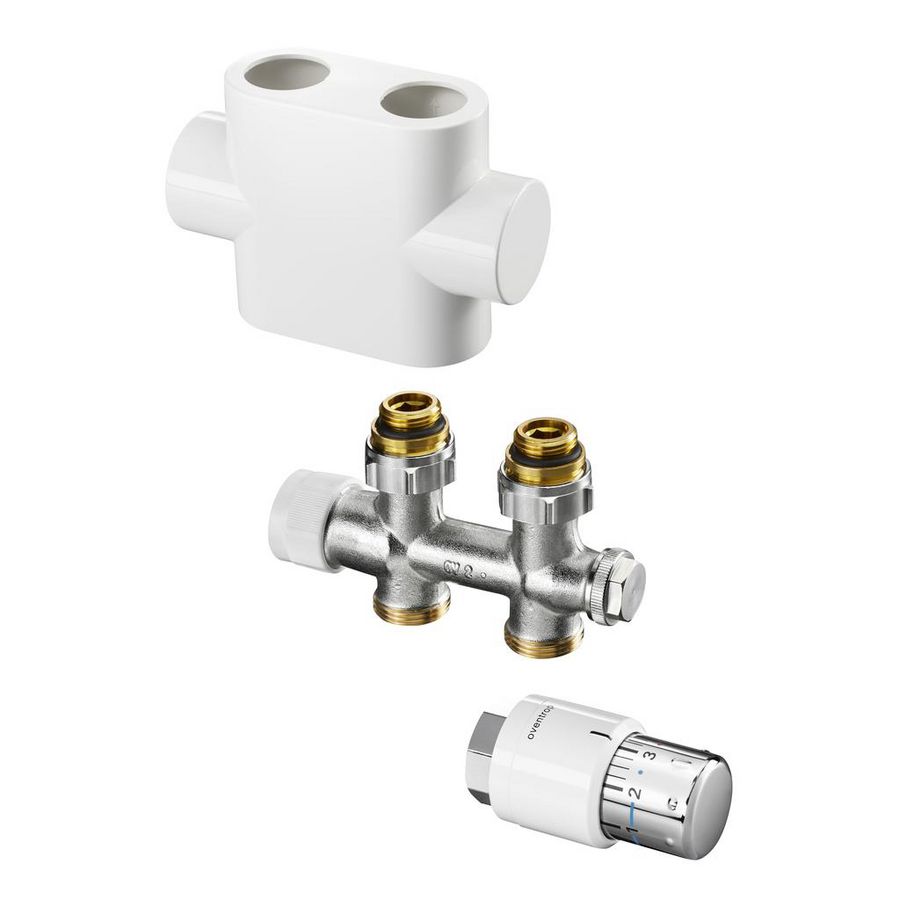 Multiblock T/Uni SH aansluitset 1/2 bi x 3/4 bu recht, wit
