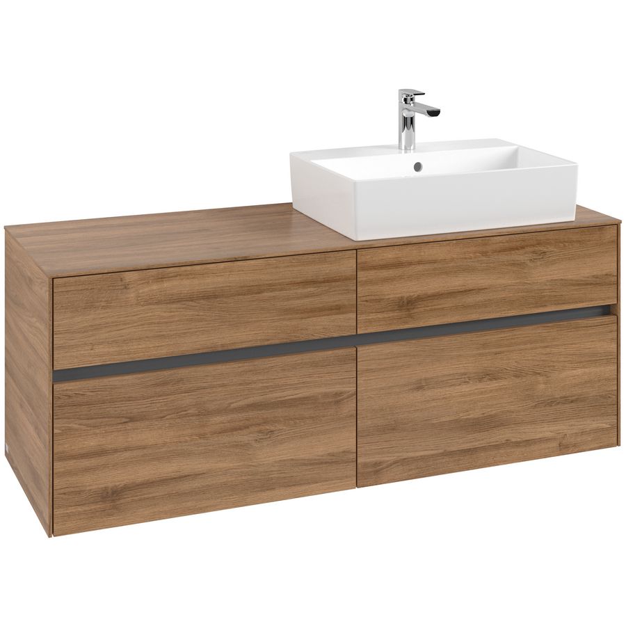 Wastafelonderkast Collaro 1400x548x500mm Oak.Kans C13300RH