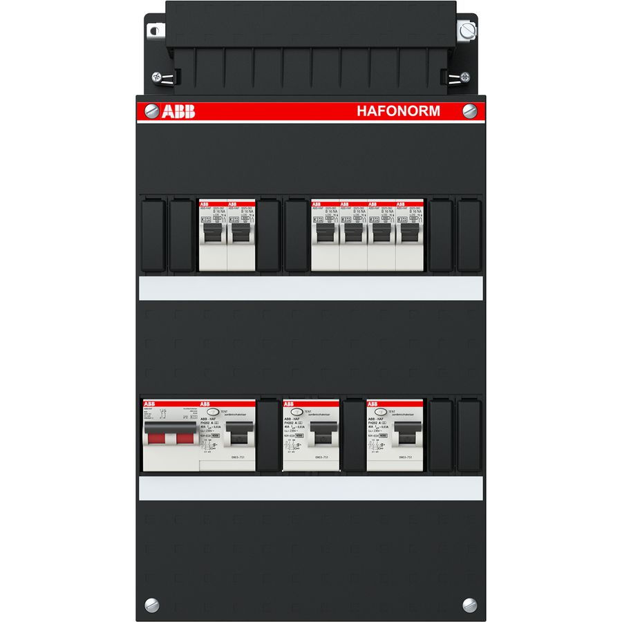 Installatiekast 6x achter 3x 30mA + HS 1-f