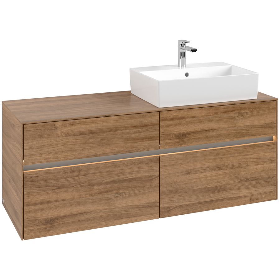 Wastafelonderkast Collaro 1400x548x500mm Oak.Kans C133B0RH