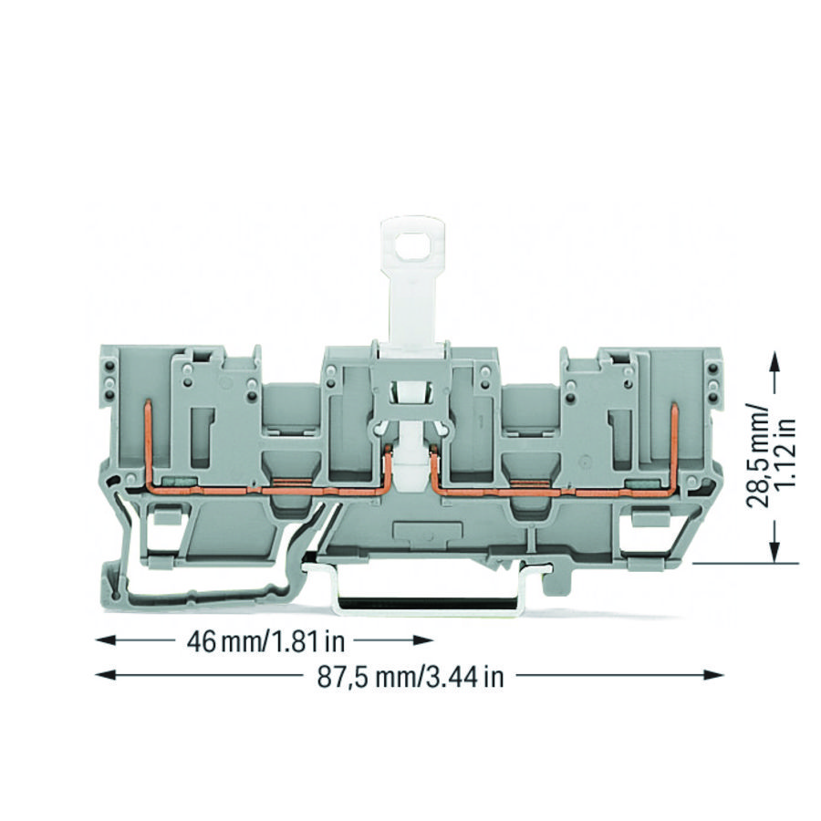 2-pins scheidingsbasisklem 2-voudige dwarsbrug draag VVE=50