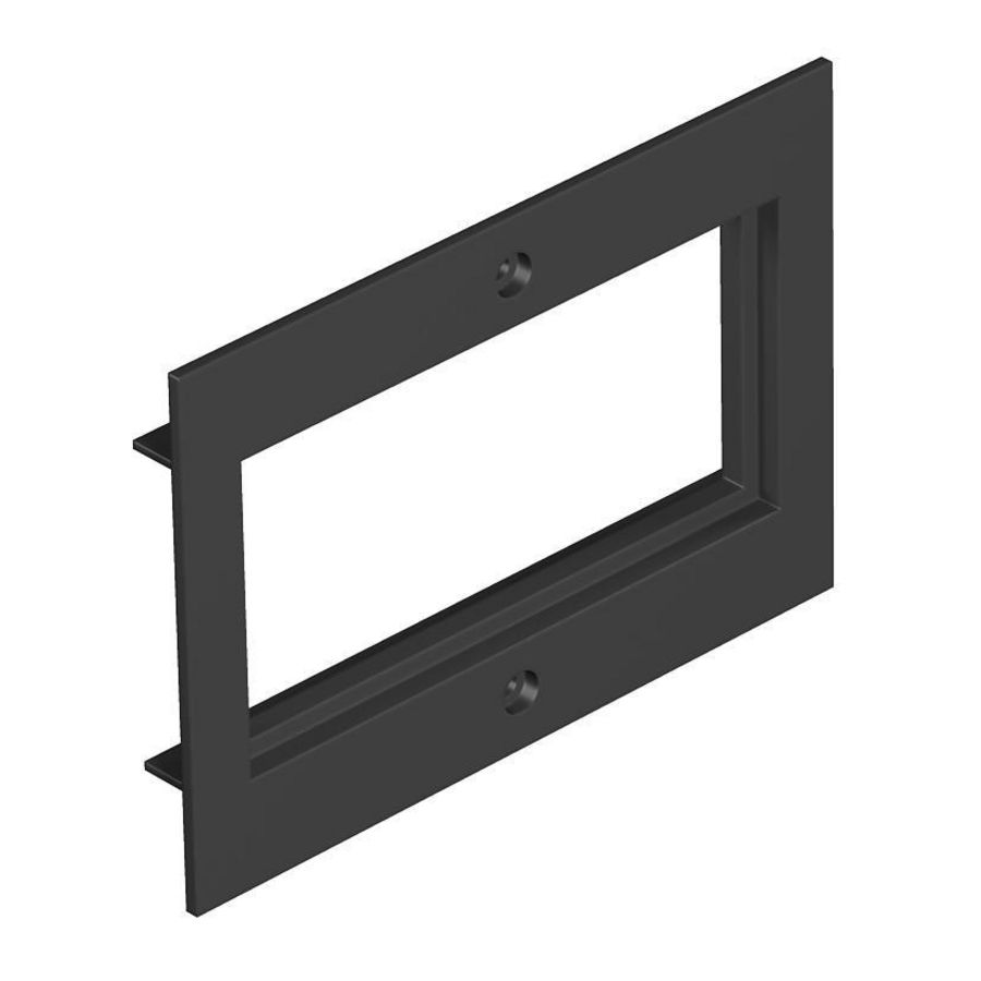 Afdekplaat dubbele module 45 voor T4B 110x77mm zwart