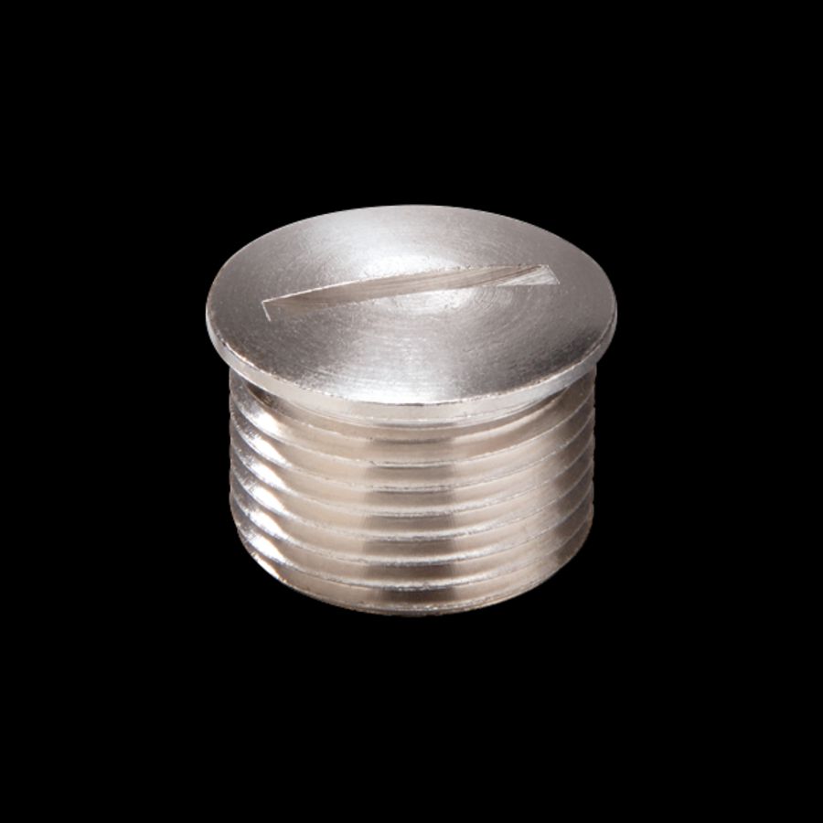 Blindstop messing vernikkeld M12x1,5 met lange tap (EMVS-L12) VVE=100