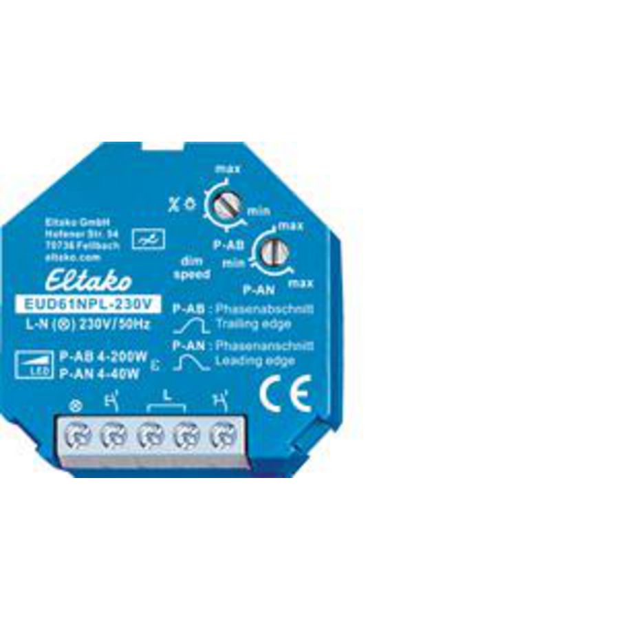 Universele inbouw LED dimmer tot 200W. zonder N-aansluiting.
