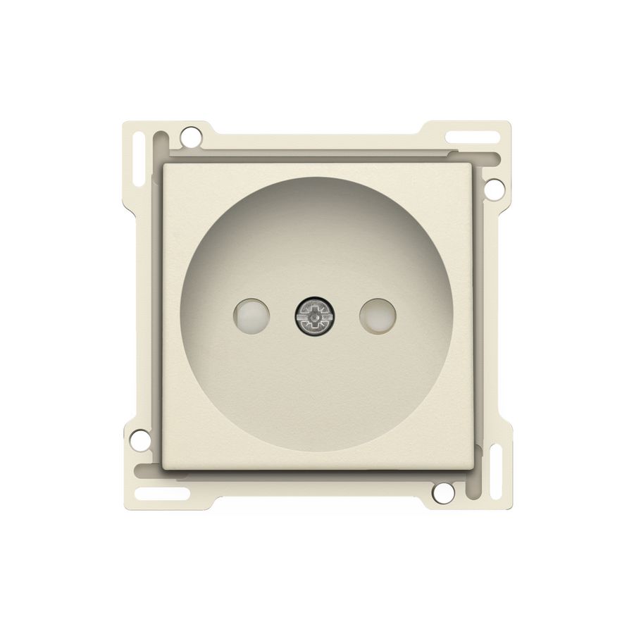 Afwerkingsset stopcontact z. aarding met besch.afsl. cream