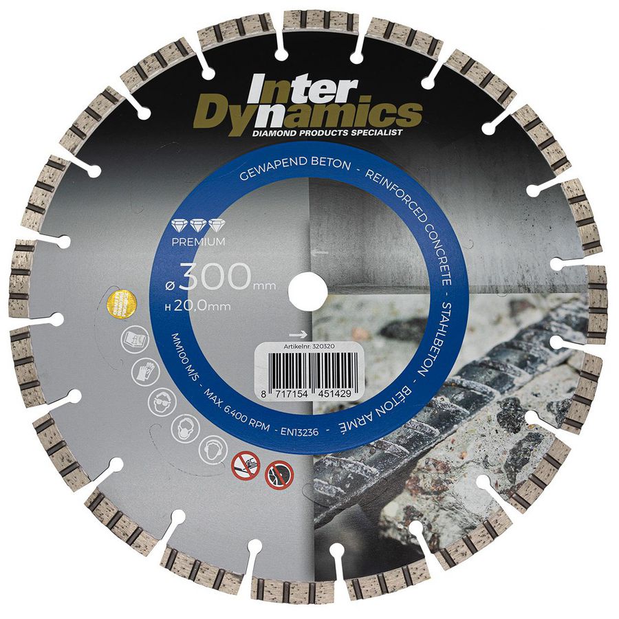 Beton Premium diamantzaagblad 300mm asgat 20.0mm