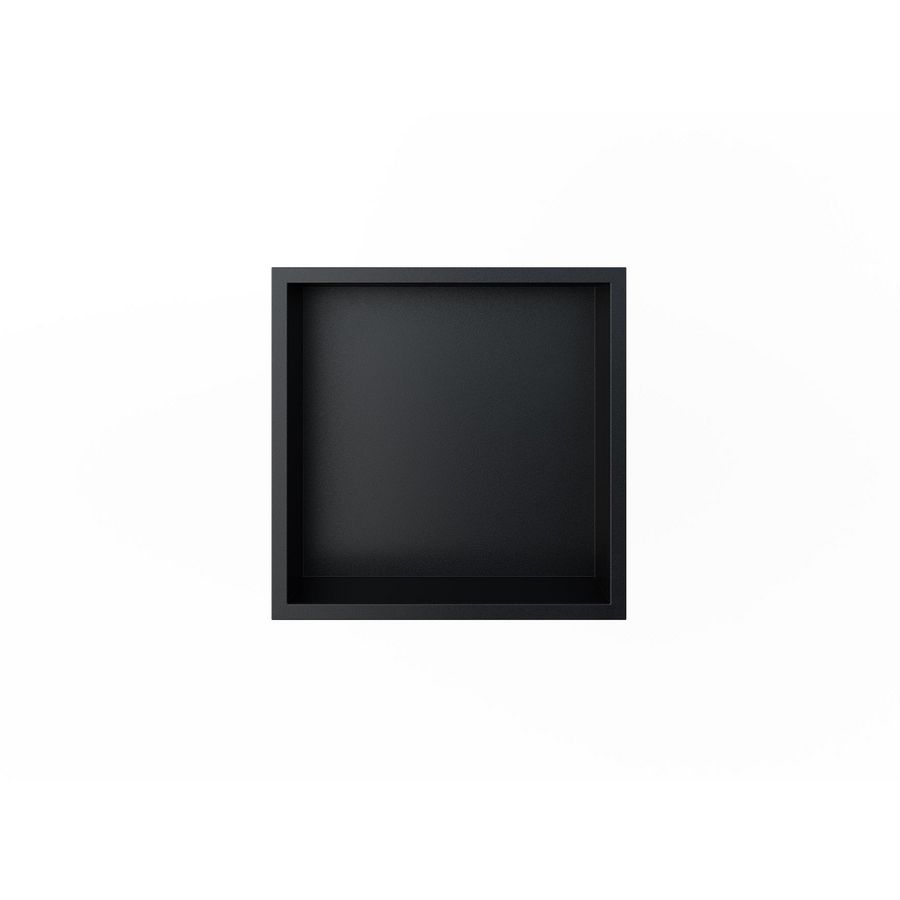 BASIC BOX inbouwnis 300x300x70mm rvs met flens mat zwart