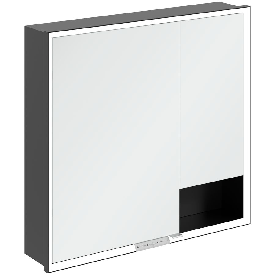 Inbouw-spiegelkast My View+ 800x750x168mm Volcano Black