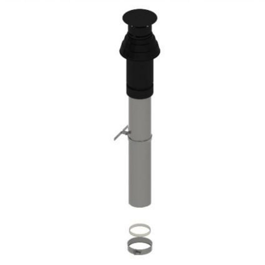 Dakdoorvoer alu-galva Ø100/60, BD300, zwart