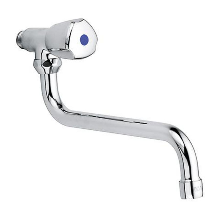 Tapkraan STANDAARD 1/2" S-uitloop 190mm chroom