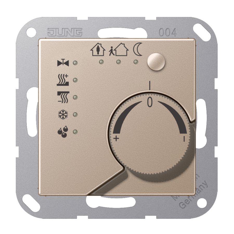 Ruimtethermostaat + 4 bin A500 champagne KNX