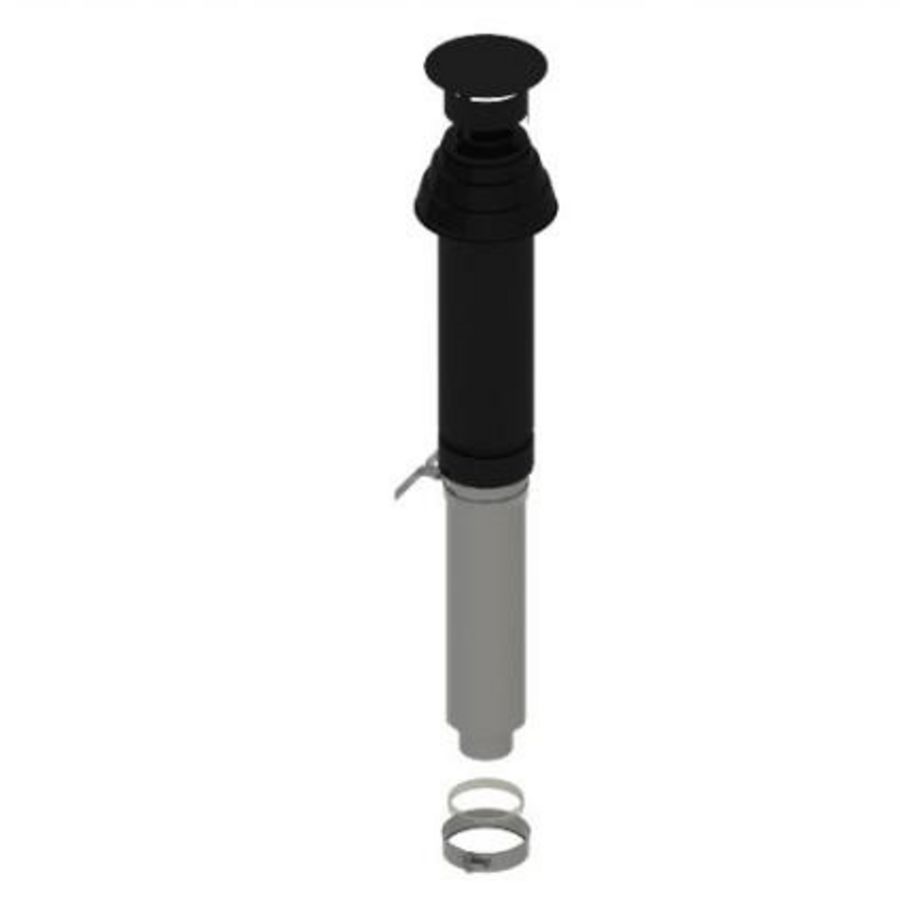 Dakdoorvoer alu-galva Ø100/60, BD580, zwart