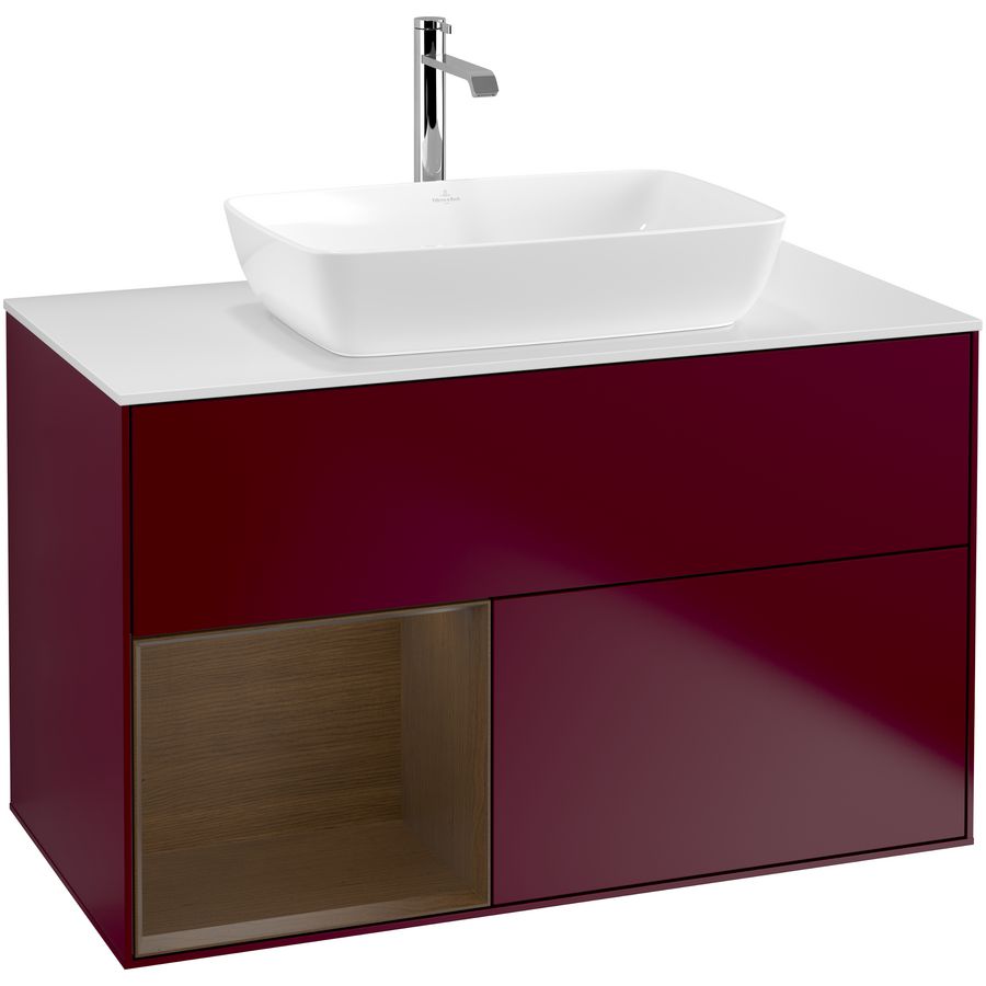 Wastafelonderkast Finion 1000x603x501mm Peony Matt Lacquer G771GNHB