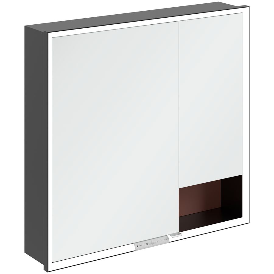 Inbouw-spiegelkast My View+ 800x750x168mm Wine Red