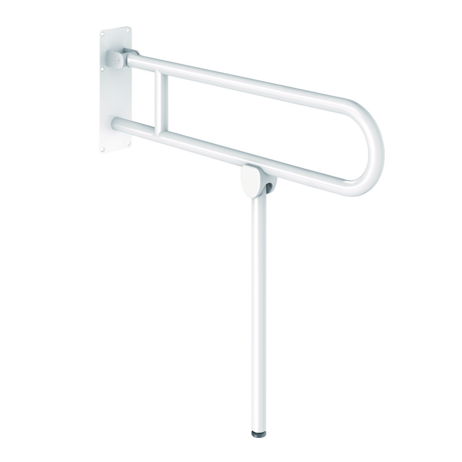 Opklapbare Basic greep met voet Ø32 L.900 wit epoxy