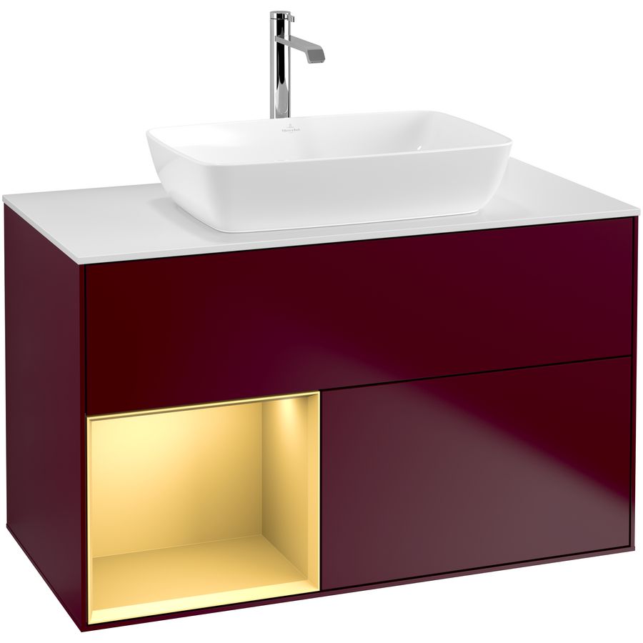 Wastafelonderkast Finion 1000x603x501mm Peony Matt Lacquer G771HFHB