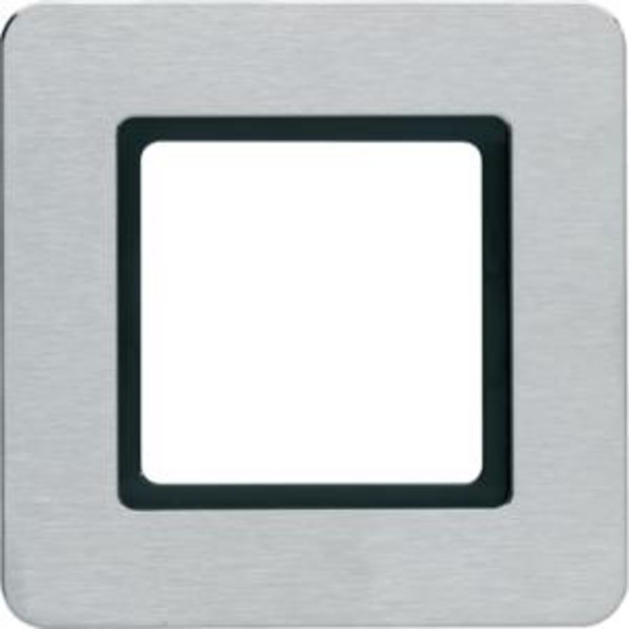 Afdekraam 1-v berker Q.7 edelstaal geborsteld verlicht