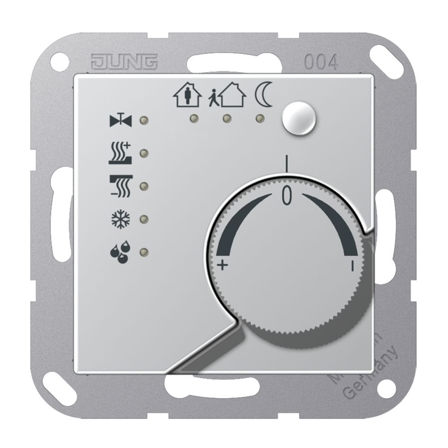 Ruimtethermostaat + 4 bin A/AS aluminium KNX