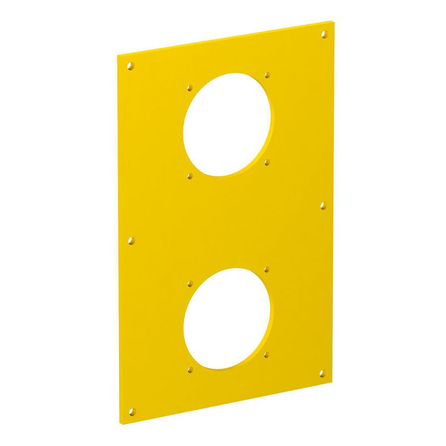 Afdekplaat voor 2x WCD 38x38 160x105x3mm psgelb