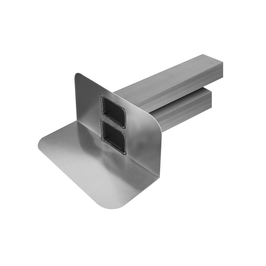 Kiezelbak alu. gesl. 90° 60x100mm met noodoverstort L=400mm