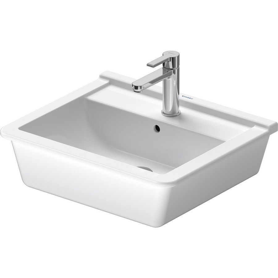 STARCK 3 #030256 inbouwwastafel 560mm wit met kraangat met overloop