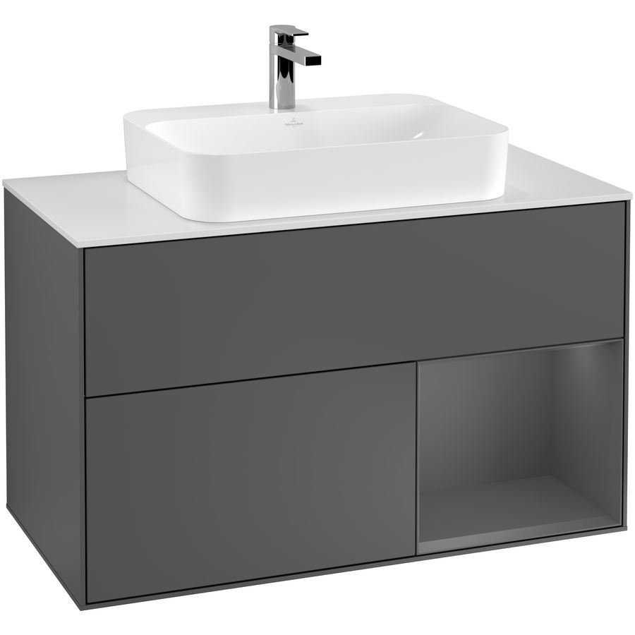 Wastafelonderkast Finion 1000x603x501mm Antr. Matt Lacquer G371GKGK