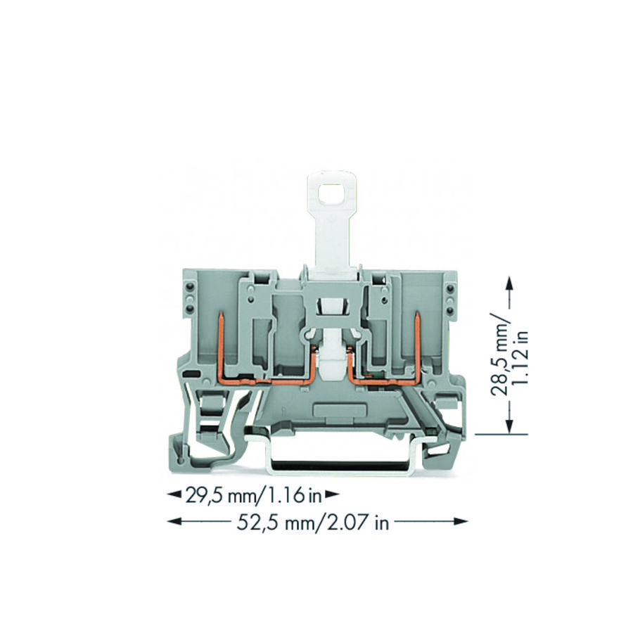 2-pins scheidingsbasisklem draagrail 35x15/35x7,5 gr VVE=50