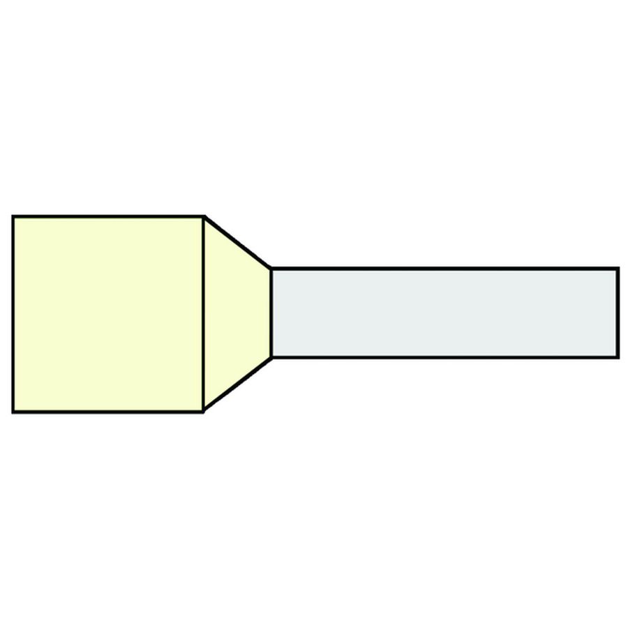 Zak a 100st. Adereindhuls geisoleerd 10,00mm² Ivoor 18mm