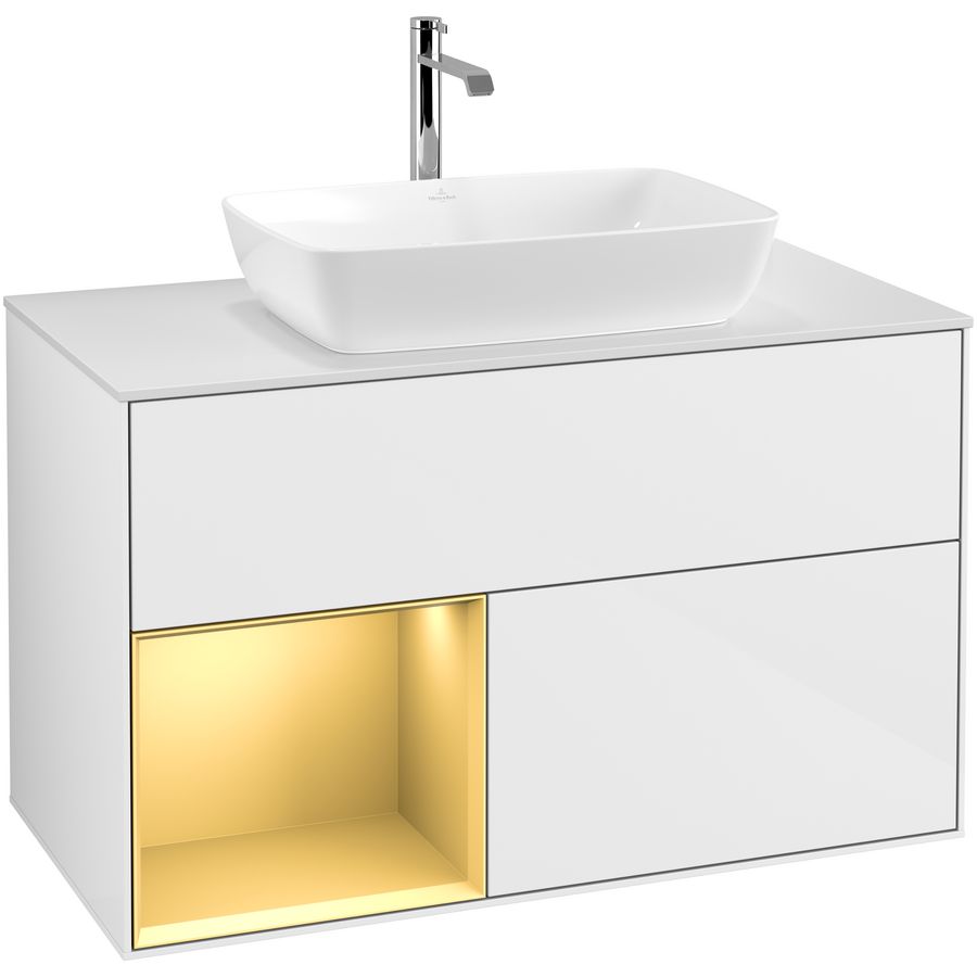 Wastafelonderkast Finion 1000x603x501mm G.White.L F771HFGF