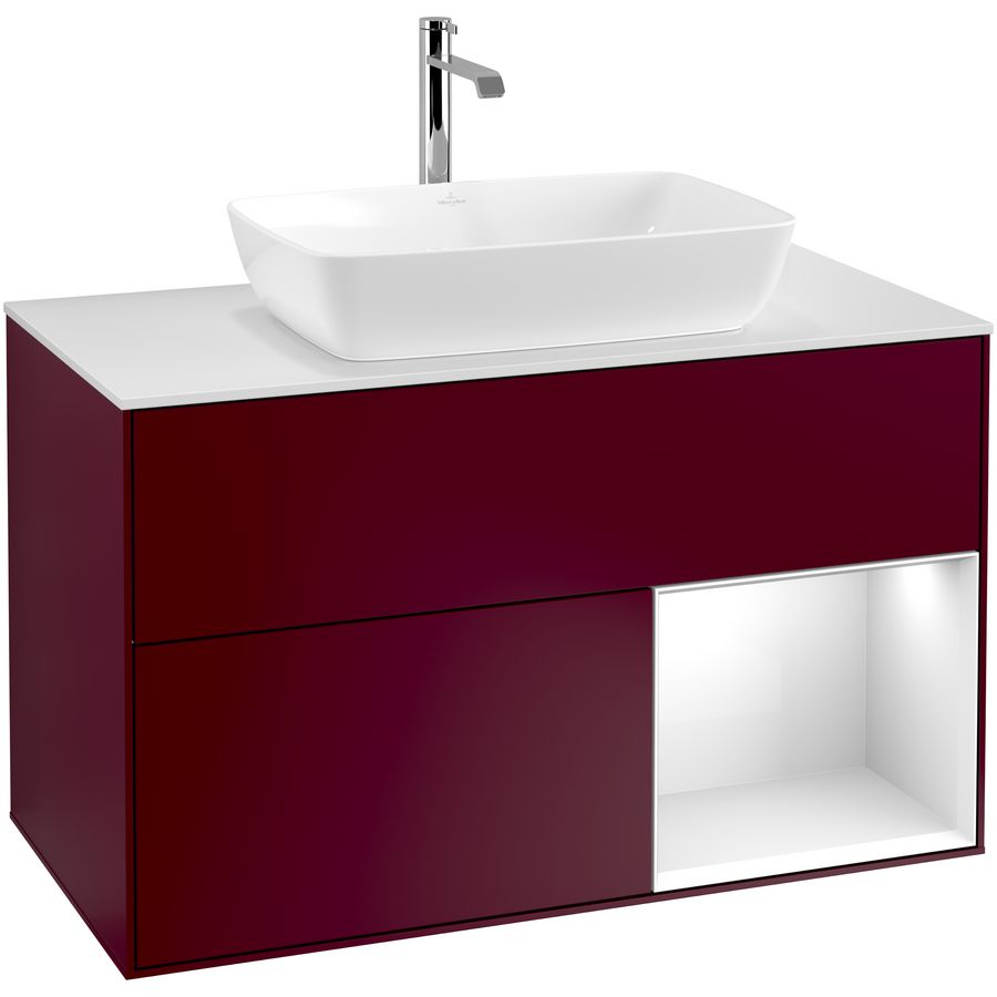 Wastafelonderkast Finion 1000x603x501mm Peony Matt Lacquer G781GFHB