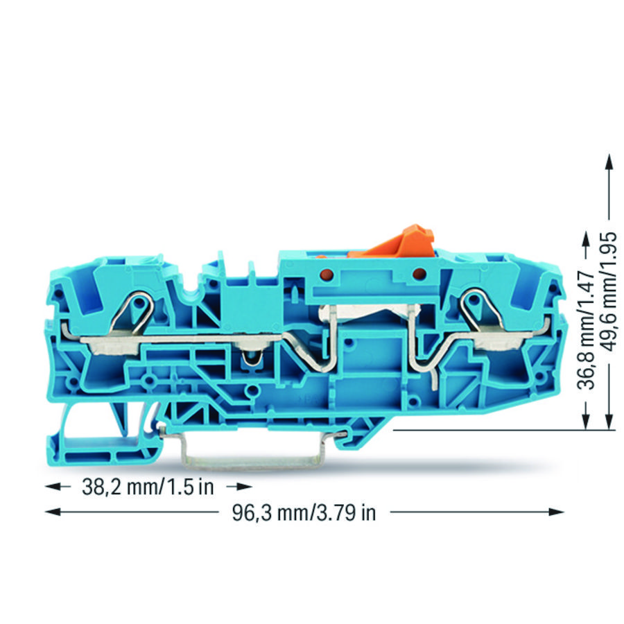 2-draads scheidingsklem draaib.test 2006-1674 VVE=25