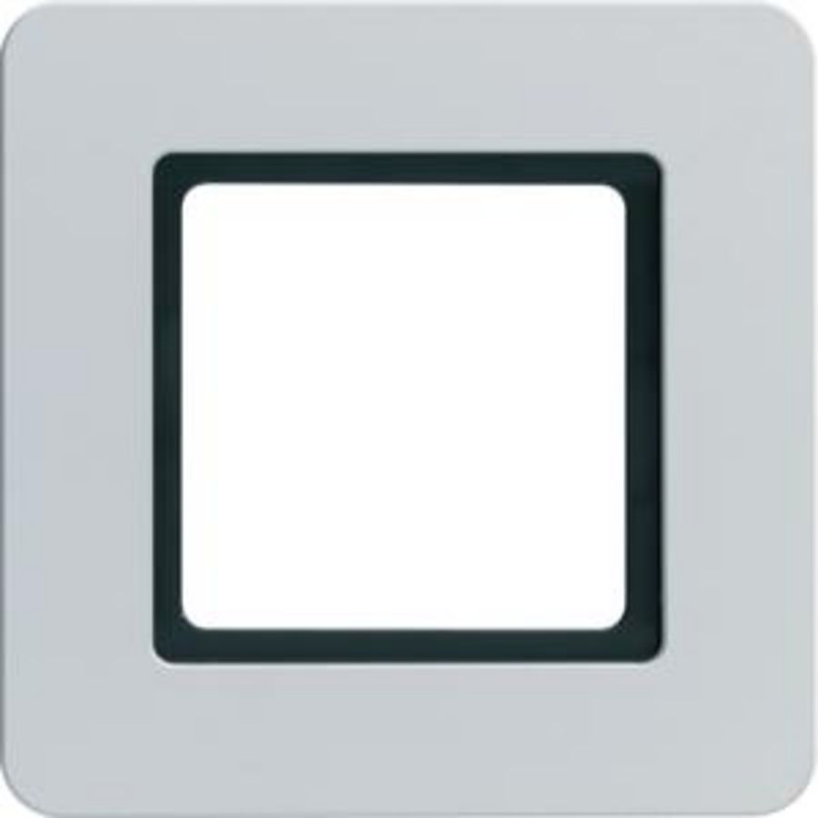 Afdekraam 1-v berker Q.7 aluminium gestraald verlicht