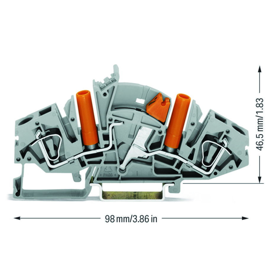 2-draads scheidings-/meetklem schakelb. 282-821 VVE=20