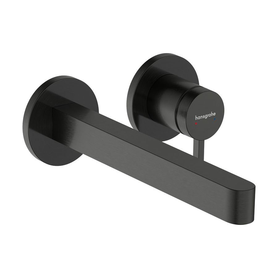 Wastafelmengkraan Finoris 1-hendel inb. 228mm afvoerpl. Brushed Black Chrome