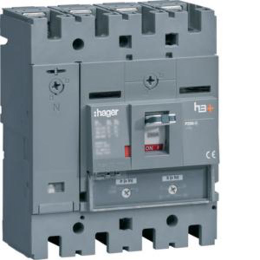 Vermogensautomaat h3+ P250 TM 4P4D 125A25 kA boutaansl.
