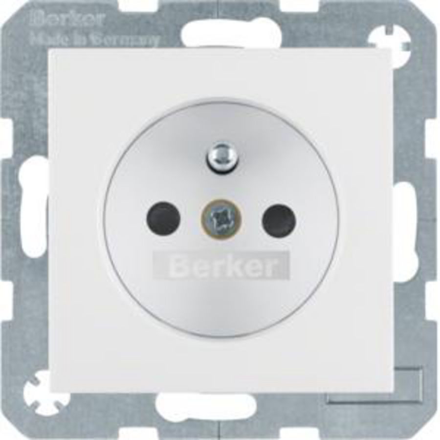 Wandcontactdoos penaarde schroef berker S.1/B.3/B.7 polar wit mat