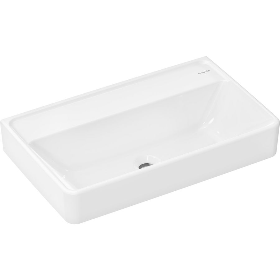 Wastafel compact 650x390mm zonder kraangat zonder overloop SmartClean wit Xanuia Q