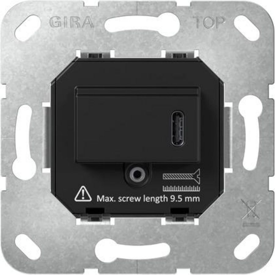 USB-voeding PD 1-voudig type C 65 W Basiselement zwart
