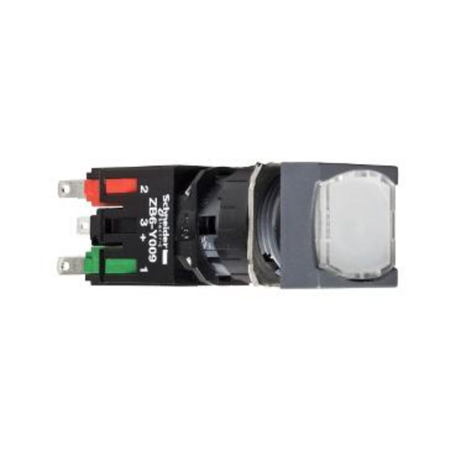 Drukknop Verlicht Verzonken Terugvering 16mm 24V 1NO + 1N