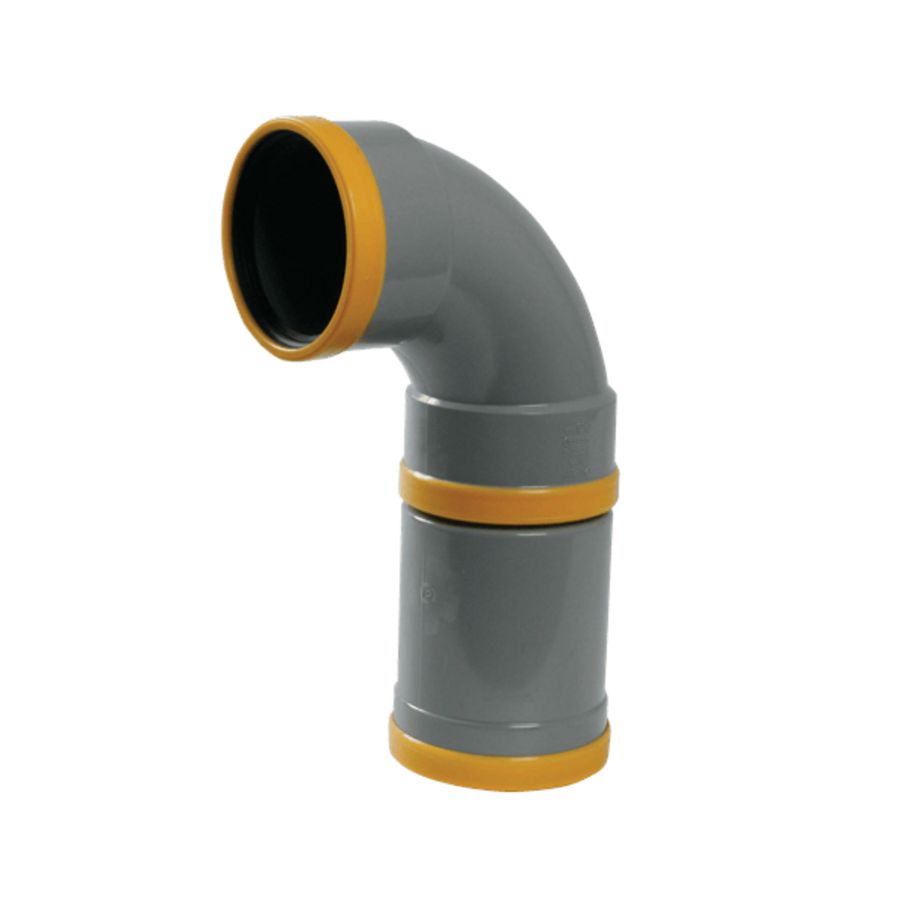 Wafix PVC manchet zettingsbocht 88° 125mm SN8 grijs mof/mof