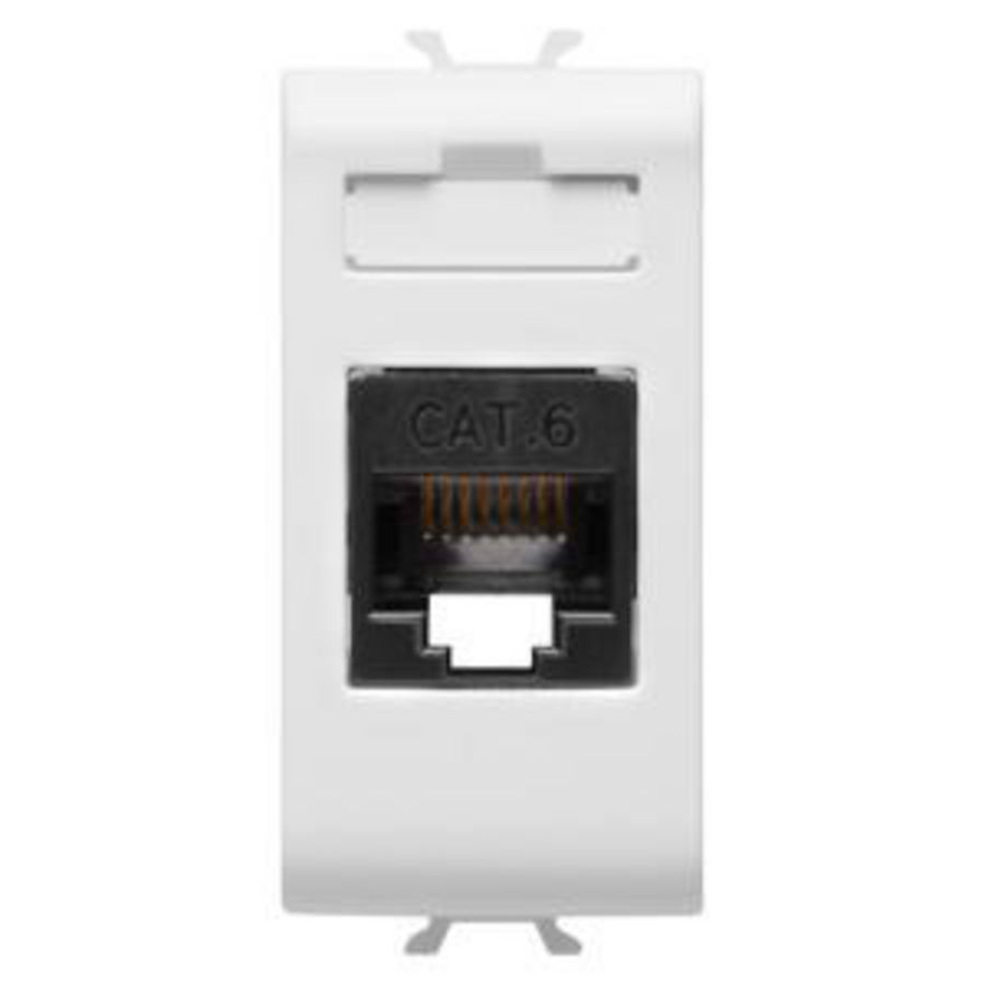 RJ45 CONTACTDOOS-CATEGORIE 6-UTP-1 MODULE-GLANZEND W